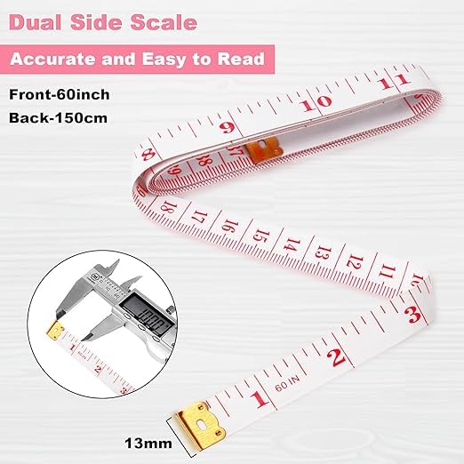 6 Pack Soft Tape Measure Double Scale 60-inch/150cm,Fabric Craft Tape Measure & Medical Body Measurement,Sewing Flexible Vinyl Ruler & Measuring Tape for Body Weight Loss