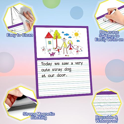 Aizweb Giant Magnetic Draw & Write Paper,Dry Erase Handwriting Lined for Classroom Whiteboard Accessories, Writing Chart Paper Teacher Must Have Homeschool Teaching Supplies,Teacher Essential - style: Draw & Write