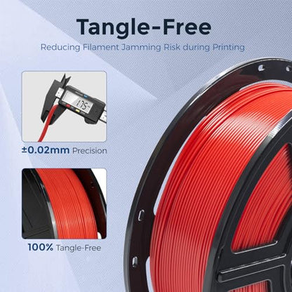 FLASHFORGE PETG Pro Filament 1.75mm Red, 3D Printer Filament 1kg (2.2lbs) Spool, Dimensional Accuracy +/- 0.02mm, 3D Printing Filament for Various Mechanical Parts, Waterproof Parts - color: Red