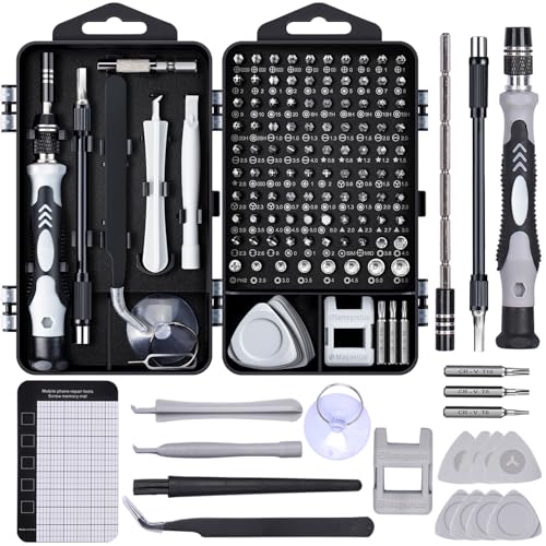 SHOWPIN Precision Computer Screwdriver Kit: 122PCS Laptop Screwdriver Sets - color: Gray-122pcs-1pack