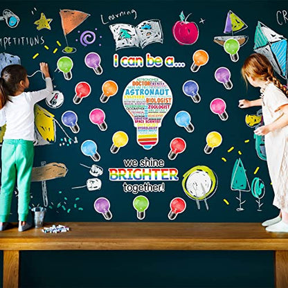 Zonon 49 Pcs Science Bulletin Board Careers Cutouts, Colorful Background - color: Colorful Background