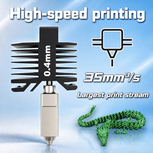 2PCS 0.4mm All-Metal Hotend Kit for Bambu Lab P1S/P1P, Upgraded One-Piece Design with Hardened Steel Nozzle, High-Temp Thermistor, Enhanced Heat Block, and 4 Silicone Cleaning Brushes - size: 0.4MM, style: 2PCS