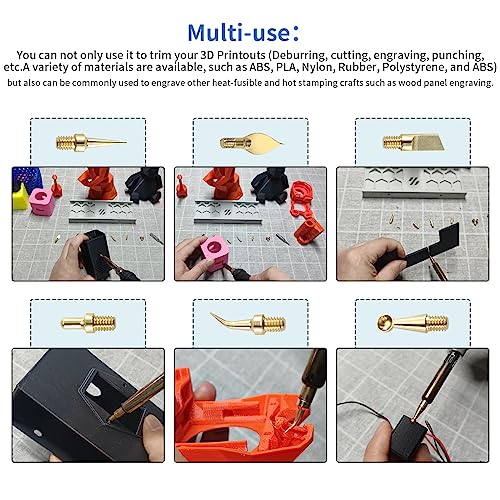 3D Printing Accessories Prints Finished Brass Trimming Head: 8Pcs Trimmer Head with 1Pcs Connector Threaded Mating Design Compatible with Standard 936 Universal Soldering Iron Tip Bczamd - color: Trimming Tips