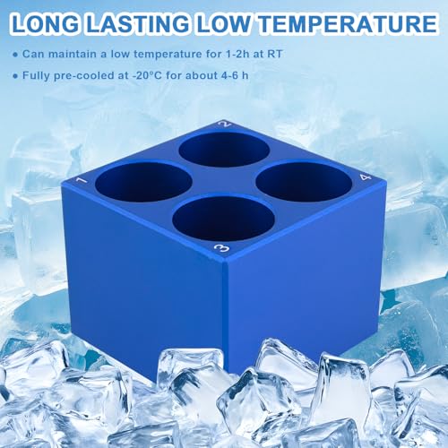 Aluminum Cooling Block - PCR Tubes Cooler, 4 Wells 50ml Centrifuge Tubes, Pack of One - size: 50mL 4 well