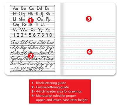 Better Office Products Primary Journal, Hardcover, Primary Composition Book Notebook - Grades K-2, 100 Sheet, One Subject, 9.75" x 7.5", Blue Cover-6 Pack - style: 6 pack
