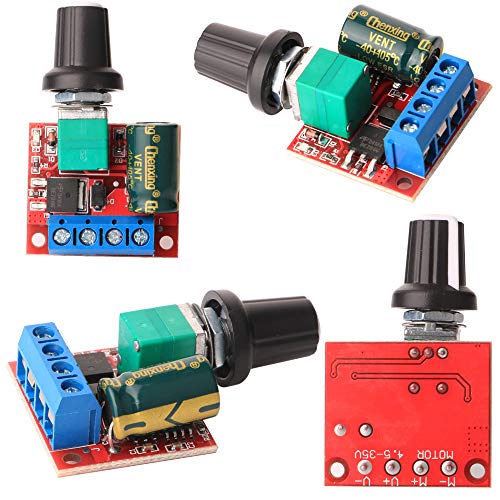 Gebildet 3pcs Mini DC Motor PWM Speed Controller, DC 5V-35V 5A Speed Adjustable Switch Module, 6V 12V 24V Variable Voltage Regulator Dimmer Governor Switching Build with LED Indicator - style: 35V/5A