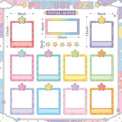 16 Pcs Magnetic Write Wipe Organization Chart, Stars - style: Stars