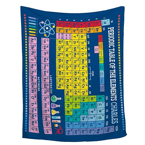 Personalized Baby Blanket Custom Periodic Table Custom Blanket with Name Soft Flannel Throw for Boys Girls Toddlers Infants Kids Newborns Nursery Stroller Crib Decor Baby Gift for Birthday - color: Custom Periodic Table, size: 30"x40"-Toddlers/Pets Size