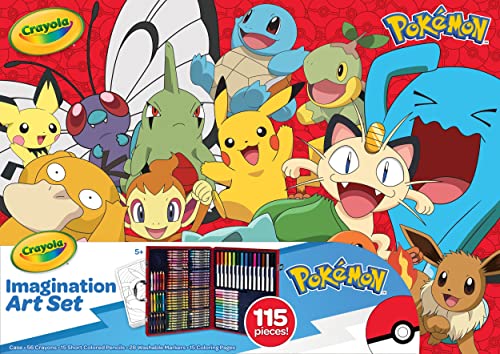 Crayola Pokémon Imagination Art Set (115pcs), Kids Art Kit, Coloring Supplies, Pokemon Toys, Pokemon Gift for Boys & Girls, Ages 5+ - style: Pokémon