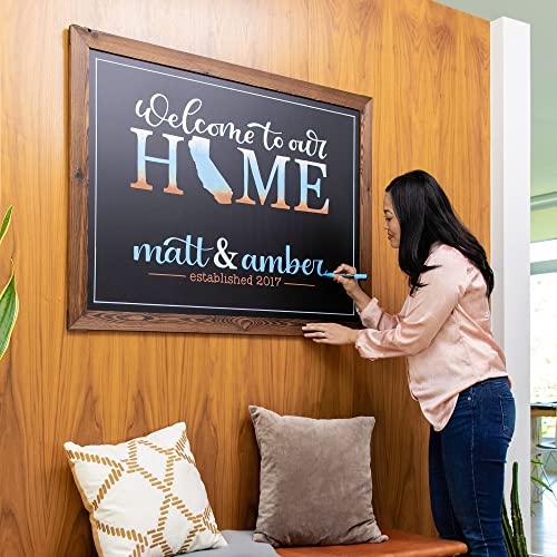 Loddie Doddie Magnetic Chalk Board, Menu Board for Kitchen, 46" x 34.5" - color: Rustic Frame, size: 46"W x 34.5"H