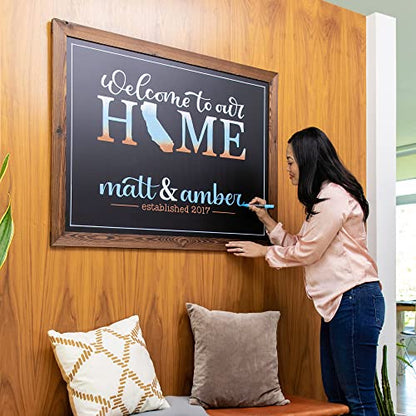 Loddie Doddie Magnetic Chalk Board, Menu Board for Kitchen, 46" x 34.5" - color: Rustic Frame, size: 46"W x 34.5"H