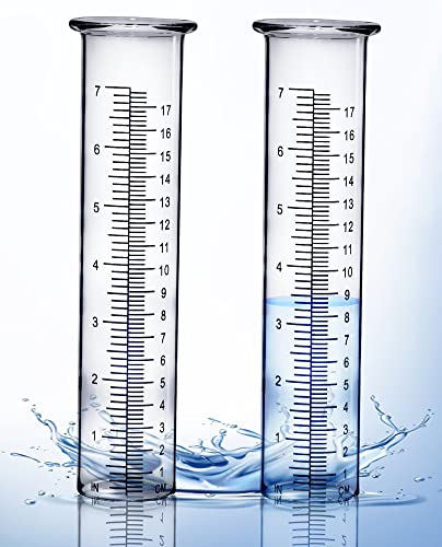 BIUWING Plastic rain Gauge Replacement Tube, 7'' Capacity rain gauges Tubes for Yard Garden Outdoor Home, Best Rated, No Frost Freeze Crack, Not Fragile (2 pcs) - color: 2 Pcs Plastic Rain Gauge Replacement Tube
