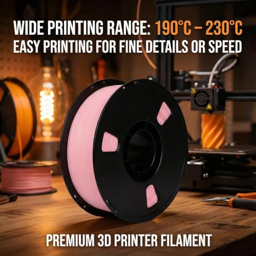 Matte PLA + 3D Printer Filament,PLA + Filament 1.75mm, Neatly Wound 3D Printing Filament 1.75mm, Dimensional Accuracy +/- 0.02 mm, Fit Most FDM 3D Printers, 1kg Spool (2.2lbs) (Pink) - color: Pink