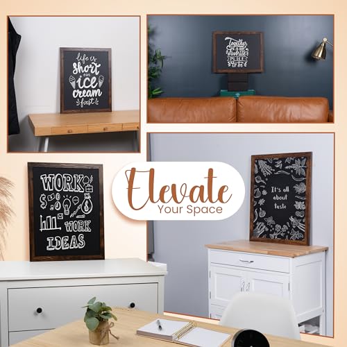 Loddie Doddie Magnetic Chalkboard for Wall, Menu Board, Rustic Frame, 18x22 - color: Rustic Frame, size: 18"W x 22"H