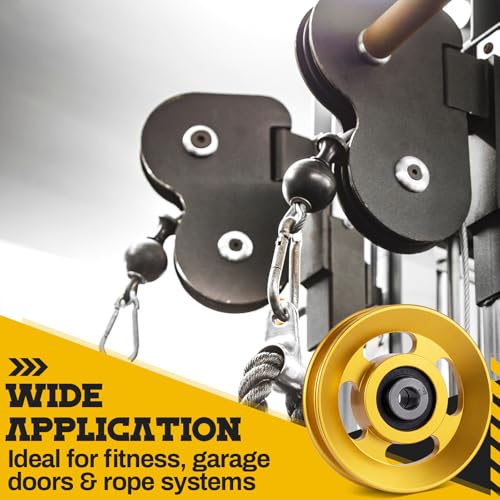 Soulchen 2-14 Pcs Aluminum Cable Pulley Wheel 90/95mm - color: Gold, size: 90 mm