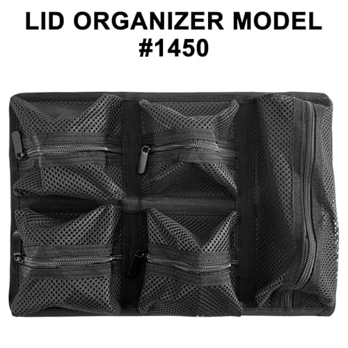 LAFENLIN 5-Pocket Lid Organizer for Pelican 1450 Case,Hook & Loop(No Screw) - color: 1450 lid organizer-Circular Mesh