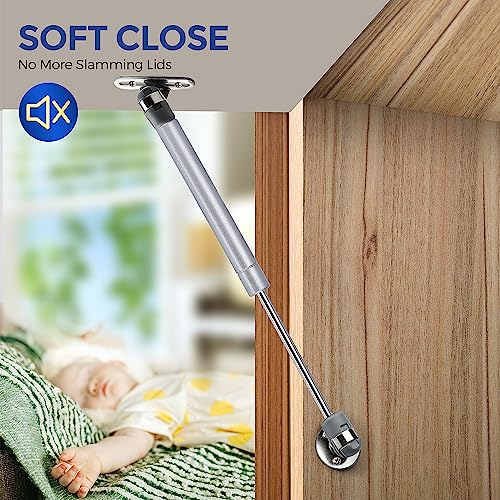 Silver Cabinet Gas Struts Lid Support, 10 Inch, 2 PCS, 80N/18 LB - size: 80N/18 LB