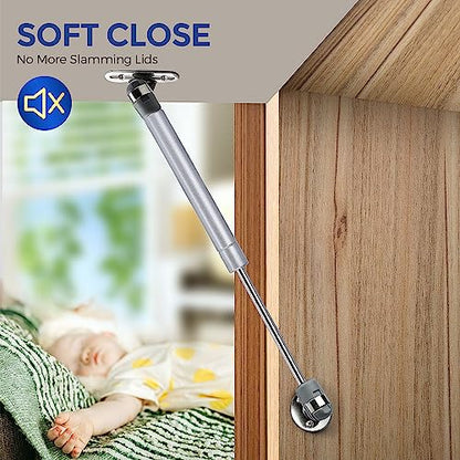 Silver Cabinet Gas Struts Lid Support, 10 Inch, 2 PCS, 80N/18 LB - size: 80N/18 LB
