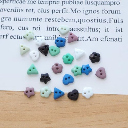 1200pcs Tiny Resin Buttons 7/32" （6mm 2 Hole Mini Resin Round Button for MiniClothing Sewing Accessories DIY Hand Sewing （4 Styles Mixed）