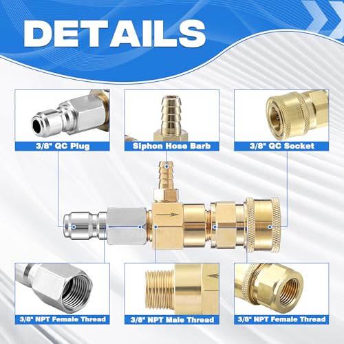 JOEJET Fixed Downstream Injector for Pressure Washer, 5-8 GPM - size: 5-8 GPM