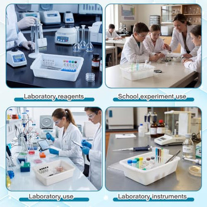 Kingdder 10 Pcs Plastic Lab Trays 9.45''x6.69''x2.56'' Polypropylene Tray - size: 9.5'' L X 6.7'' W X 2.7'' H