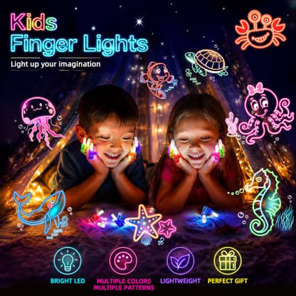 24 Pcs Under the Sea Party Favors LED Finger Lights Toys for Kids Ages 3-12 - style: Under the Sea