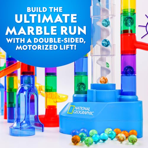 National Geographic Glow-in-the-Dark Motorized Marble Run for Kids 8-12 - style: 200-Piece Glow-in-the-Dark Marble Run