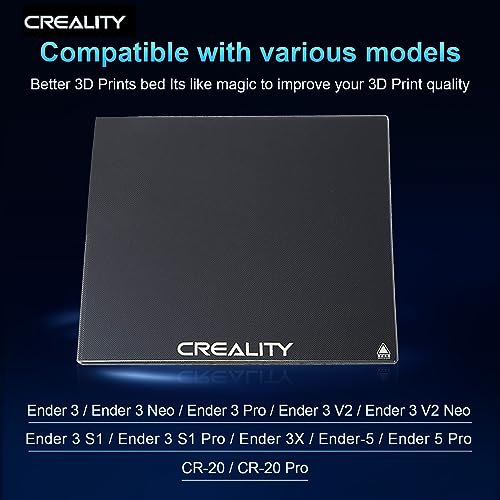 UNIDO Creality Official Ender 3 Glass Bed Upgraded, High Hardness Durable Glass Platform for 3D Printer, Tempered Glass Build Plate for Ender 3 Pro, Ender 5, Ender 5 Pro, Ender 3 V2, 235x235×4mm