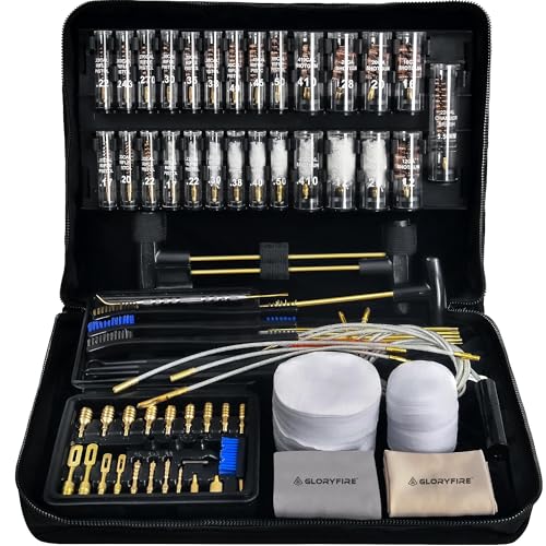 GLORYFIRE Elite Universal Gun Cleaning Kit, CLP and Gun Stand Options - size: 80-piece set