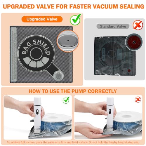 3D Printer Filament Vacuum Storage Bags Kit with Wireless Rechargeable Vacuum Pump, 10pcs Light-Proof & Moisture Resistant Filament Vacuum Sealed Bags, Reusable Vacuum Bags for Filament(12.4" X 13.8") - size: 10 Bags + USB Pump