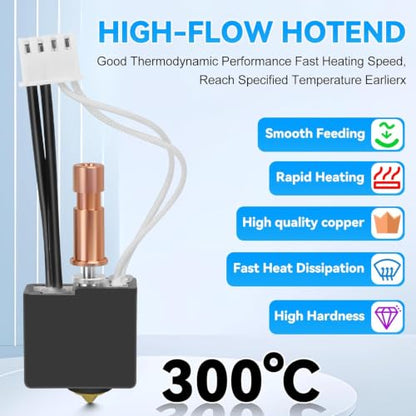 37 PCS Kobra S1 Hotend Kit, Hotend Assembled Extruder Printhead Kit with 9 Brass Nozzle 0.2/0.4/0.6mm, 20 Cleaning Needles, 2 Silicone Cover, Wrench and Tweezers, for Anycubic Kobra S1/Kobra S1 Combo - color: 37 PCS