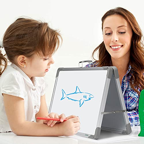 Dry Erase Board 16x12 Double Sided Magnetic Small Whiteboard with Stand - color: Calendar, size: 16"W x 12"H