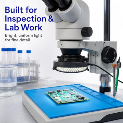 Microscope LED Ring Light Illuminator, USB 5V 144 LED Color Temperature Adjustable, 4 Zone RGB, Focus Lamp Source for Monocular Binocular Trinocular Stereo Microscope Vision Scientific (144 CW WW) - color: 144 LED CW WW