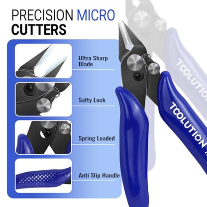 3.5" Small Wire Cutter for Jewelry Mini Flush Cut Pliers- 2 Pack - color: 3.5"- 2 Pack