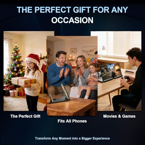 for 18" Mobile Phone Screen Magnifier 3D HD Projector Screen for Movies, Videos, Foldable Stand with Screen Amplifier, Supports All Smartphones,18 inches - size: 18 Inch