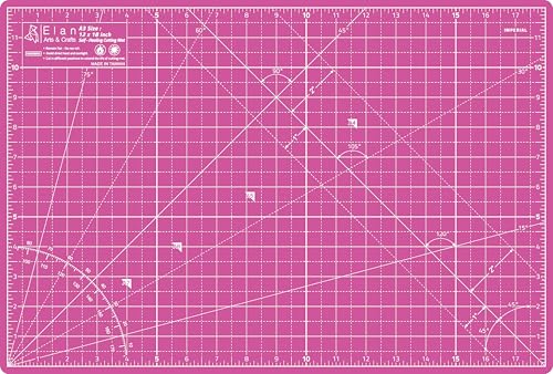 Elan Cutting Mat A3 Pink & Purple, Self Healing Cutting Mat 12x18 Inch, 5-Ply Craft Board Pink, Hobby Board for Crafts 12x18 Inch