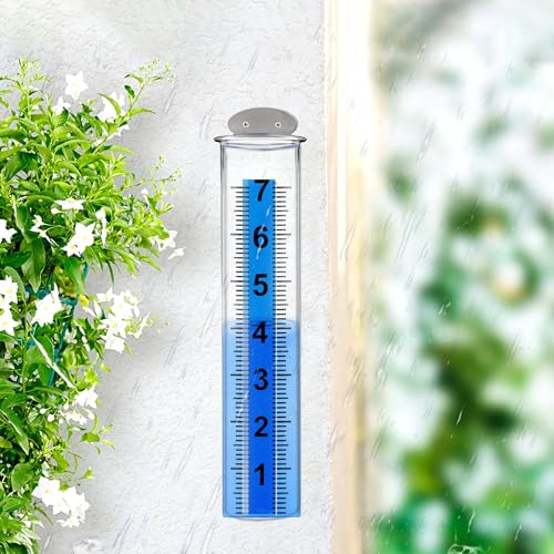 Rain Gauge Outdoor, 7" Large Capacity Rain Gauge Replacement Tube