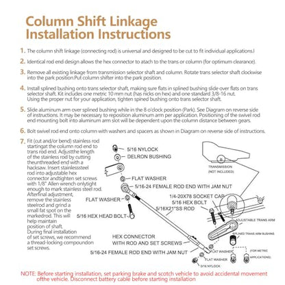 ACA-1800 Adjustable Transmission Column Shift Linkage Kit CB5010
