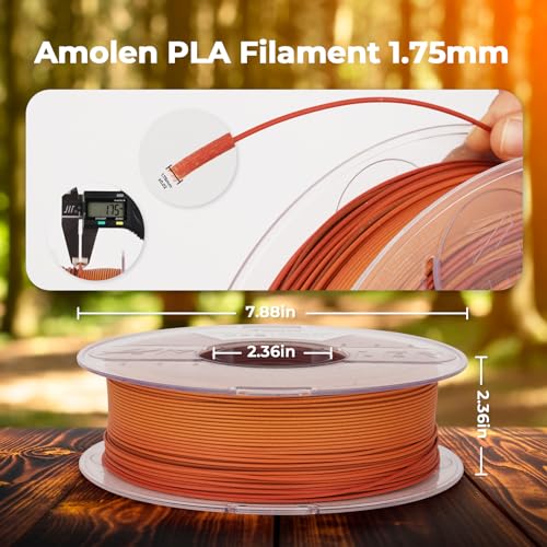 AMOLEN 3D Printing Filament Light Wooden Rainbow Color Change Printer Filament PLA 1KG Spool 1.75mm Red Cedar Maple/Chestnut/Oak/Candlelight 1KG/2.2lb Fit Most FDM and Printer Pen - color: Red Cedar