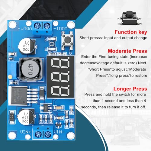 LM2596 3A Buck Converter LED Display 4-40V to 1.25-37V 2-Pack