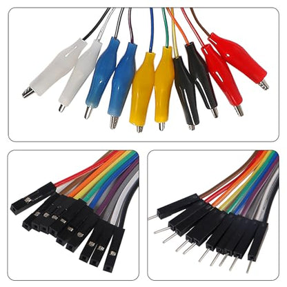 40PCS Alligator Clip to Male Jumper Wire Electrical Test Leads Jumper Wire Male Female to Alligator Clip Jumper for Arduino(30cm)