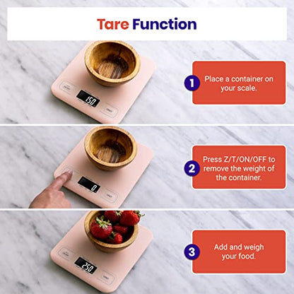 Etekcity Food Kitchen Scale, Digital Grams and Ounces, Medium - color: Pink