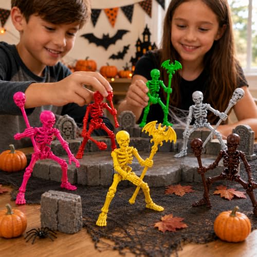 Celltestria Halloween 6PCS 3D Printed Skeleton T13 Action Figures Set - style: T13 Skeleton