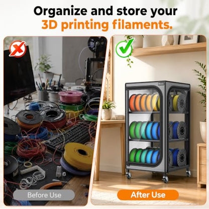 Orionix 3-Tier Heavy-Duty 3D Printer Filament Storage Holds 36 Spools 1kg - color: D-3 Tier (36rolls)