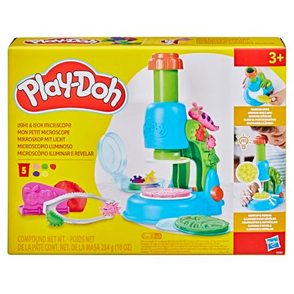 Play-Doh Light & Look Microscope for Kids, Electronic Preschool Toys for Girls & Boys, 9 Accessories & 5 Colors, Back to School Gifts, Ages 3+