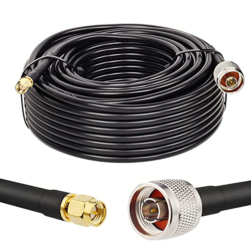 MOOKEERF KMR240 N Male to SMA Male Cable - 100FT Ultra Low Loss SMA to N Cable 50 ohm for WiFi Router/GPS Receiver/Antenna/Signal Booster Use - size: 100FT