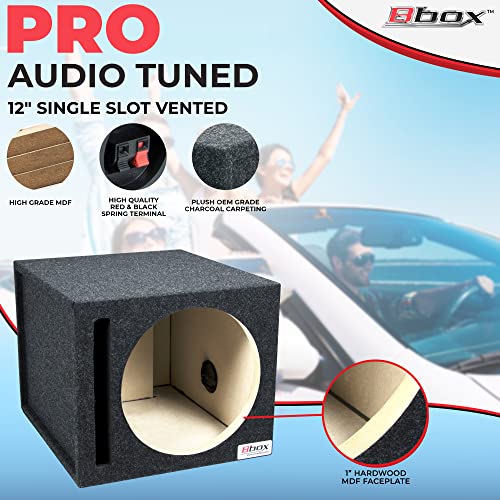 Atrend Bbox 12SVSC Single Vented 12 Inch Subwoofer Box - Premium Subwoofer Box Improves Audio Quality, Sound & Bass - Car Subwoofer Boxes & Enclosures with Nickel Finish Terminals - size: 12 inch, style: VENTED