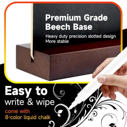 Tabletop Chalkboard Signs with Stand, 3 Pack 8 x 12 inch, T-Shape - size: 3 Pack 8 x 12 Inch