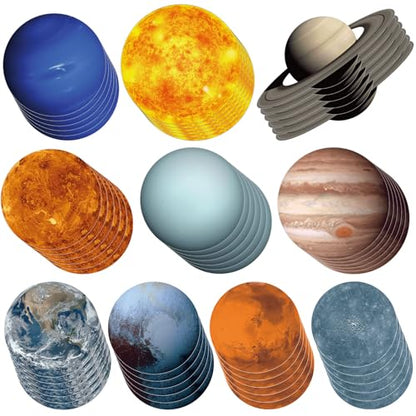 60 Pcs Solar System Planet Cutouts for Classroom, STEM Science Decor