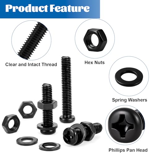 480pcs M4 M5 M6 Pan Head Machine Screw Assortment Kit 14/22/28/38/53mm - size: M4M5M6 480PCS